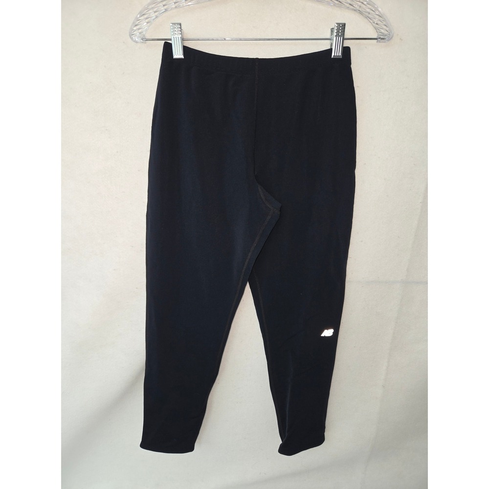 New Balance Womens Black Reflective Zip Running Leggings Size Medium Sporty